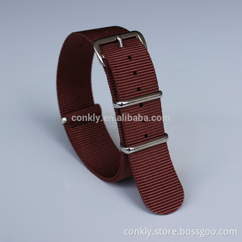 wine Nylon watch strap with 304L SS polished hardware supplier
